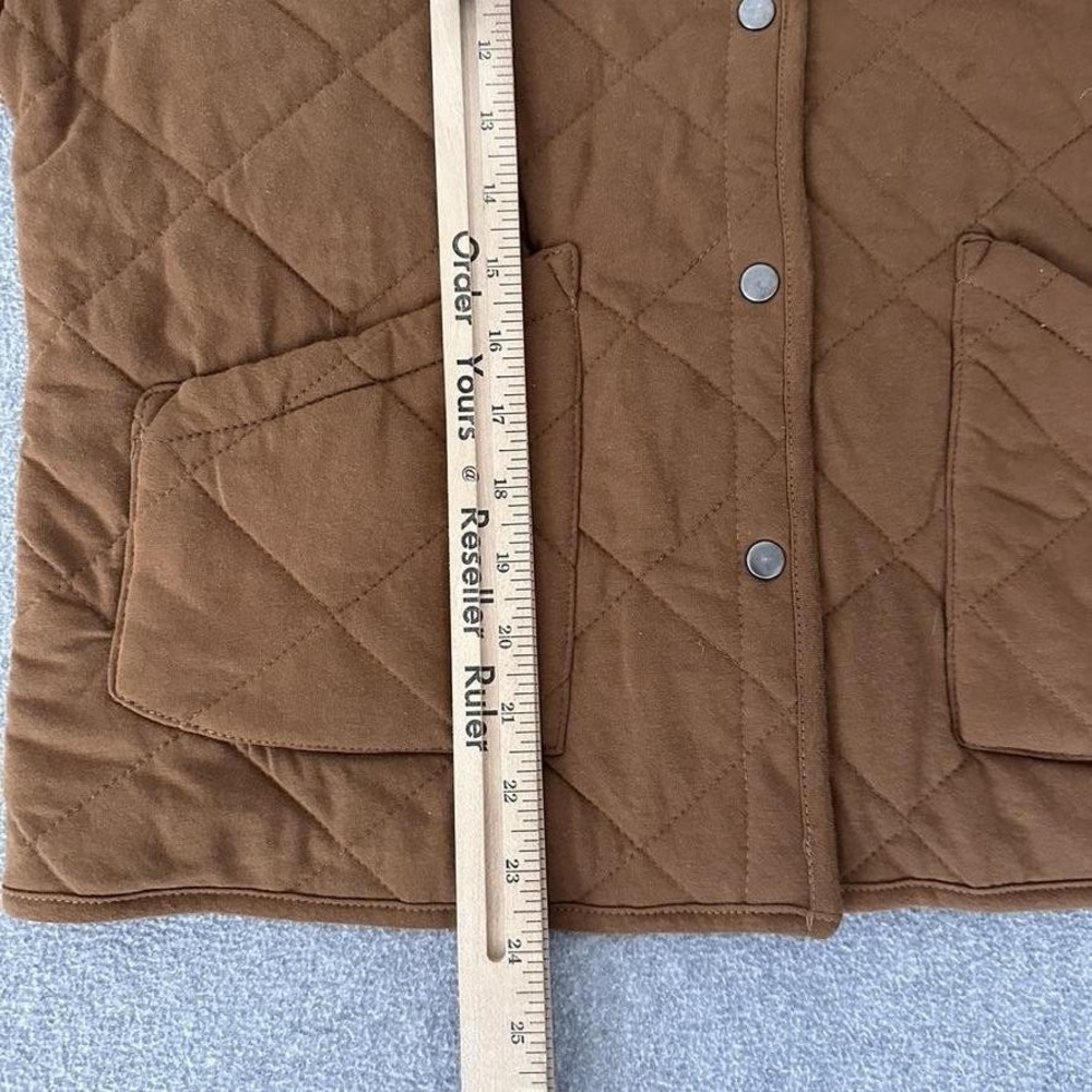 Brown Quilted Snap Jacket Womens Small‎ Boxy Cozy Heritage Country Gorp Utility - Picture 5 of 7